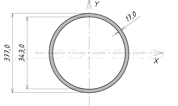 Труба 377х17 стальная сварная - размеры, геометрические характеристики
