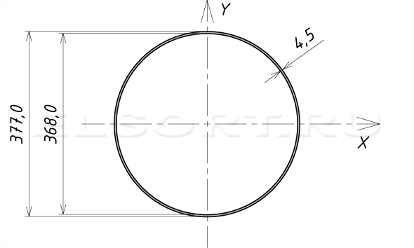 Труба 377х4,5 профильная - размеры, геометрические характеристики